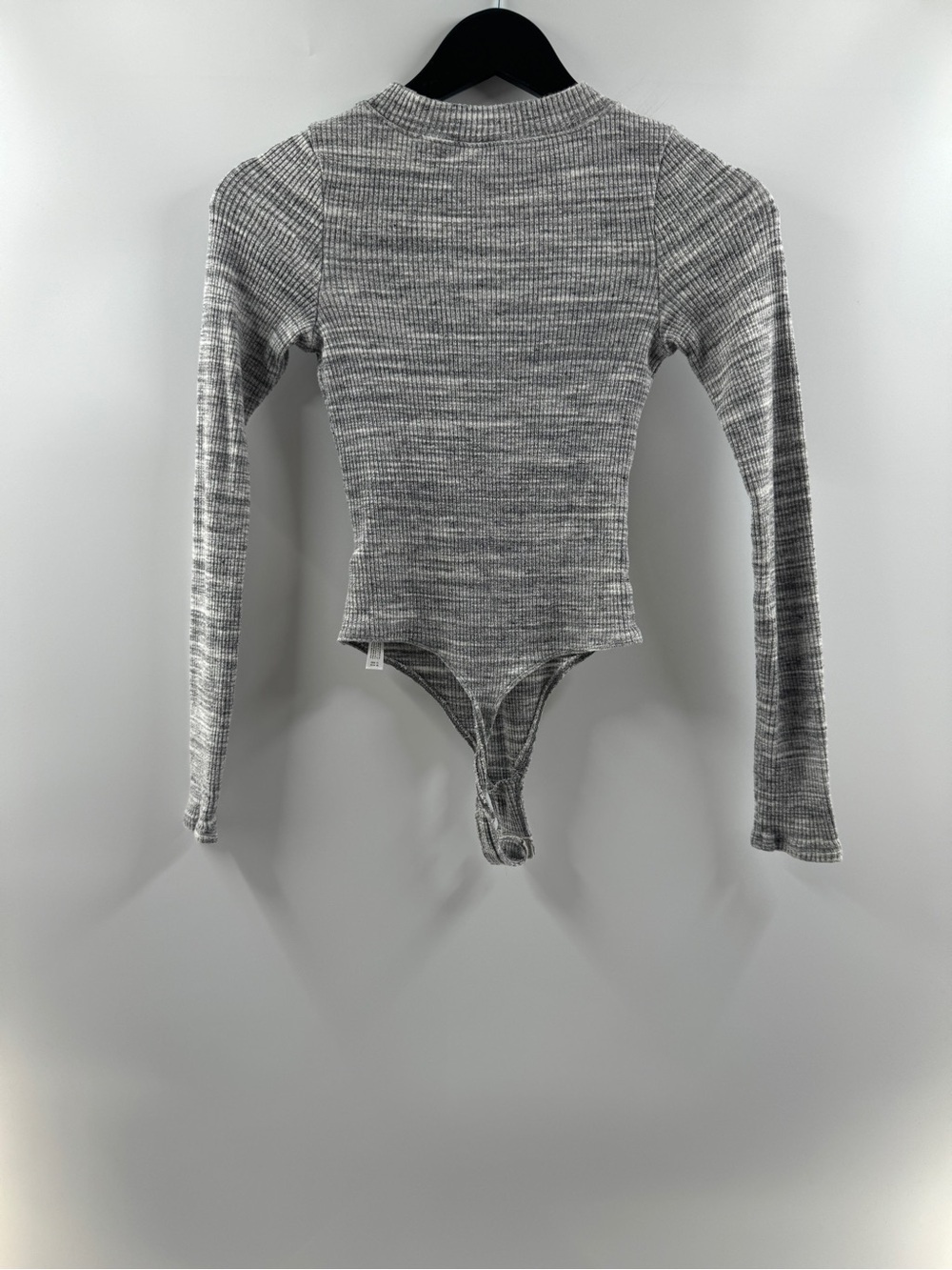Free People Intimately Gray Ribbed Long Sleeve Bodysuit Women's Small - Picture 6 of 8